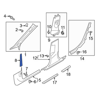 Audi OE - Right Upper Body A-Pillar Trim Panel