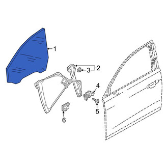 Audi OE - Rear Left Door Glass