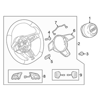 Audi OE - Steering Wheel & Trim (With Flat Bottom)