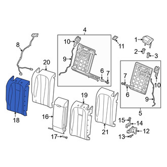 Audi OE - Rear Right Seat Back Cushion Cover