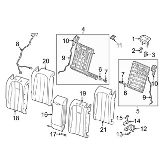 Audi OE - Seats & Tracks - Rear Seat Components (Seat Back Components)