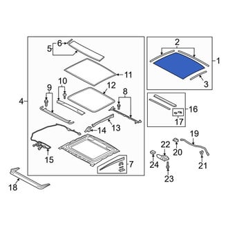 Audi OE - Rear Sunroof Glass