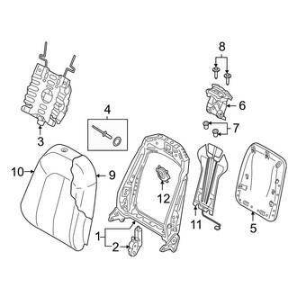 Audi OE - Seats & Tracks - Front Seat Components (Seat Back, Standard Sport Seats)