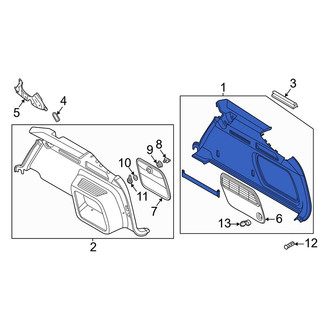 Audi OE - Rear Right Interior Quarter Panel Trim Panel