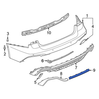 Audi OE - Rear Center Bumper Trim