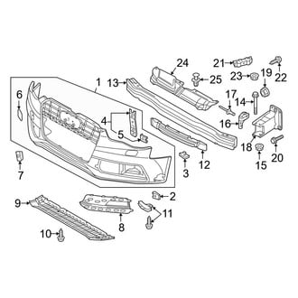 Audi OE - Front Bumper & Grille - Bumper & Components (W/O S Line Package, Covers & Reinforcements), (Premium / Premium Plus Coupe)