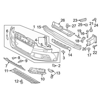 Audi OE - Front Bumper & Grille - Bumper & Components (With S-Line Package, Covers & Reinforcements), (Premium / Premium Plus Coupe)