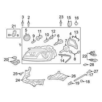 Audi OE - Front Lamps - Headlamp Components (W/O Directional Beam, With Xenon Headlamps)