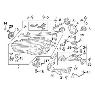 Audi OE - Front Lamps - Headlamp Components (W/O Directional Beam, With Xenon Headlamps), (Coupe)