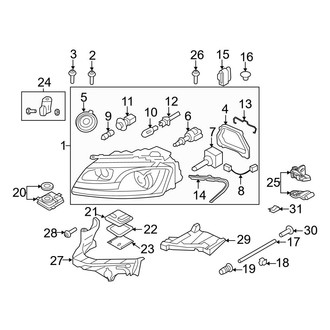 Audi OE - Front Lamps - Headlamp Components (With Directional Beam, With Xenon Headlamps)