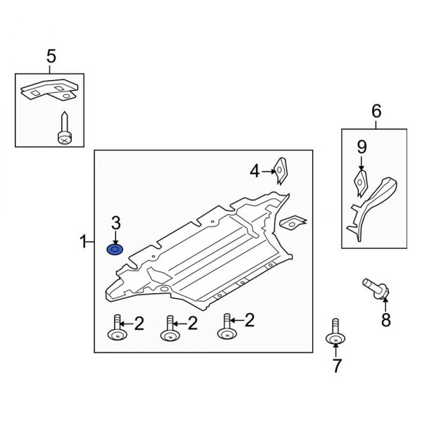 Radiator Support Splash Shield Washer