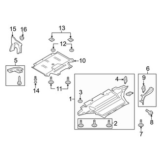 Audi OE - Radiator Support - Splash Shields (3.2L)