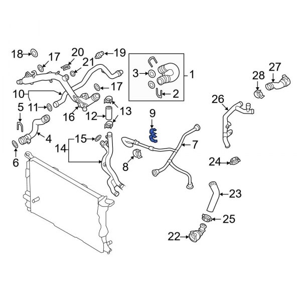 Engine Coolant Overflow Hose Bracket