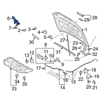 Audi OE - Front Hood Latch Striker Plate