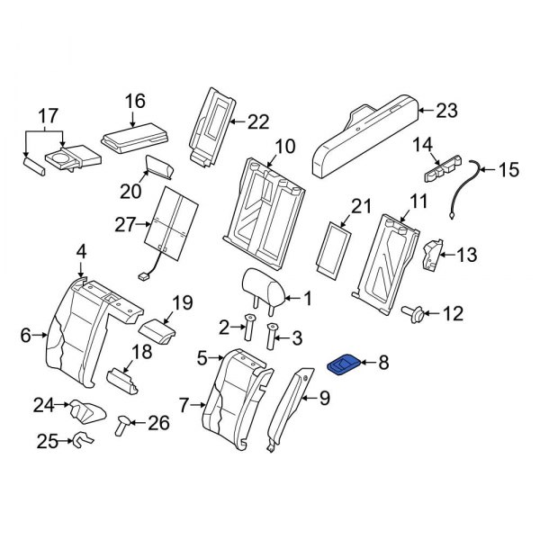 Folding Seat Latch Release Handle Cap