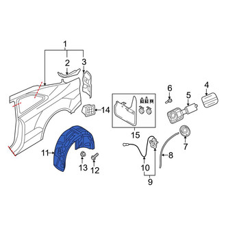 Audi OE - Rear Left Quarter Panel Splash Shield