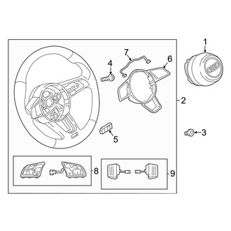 Audi OE - Steering Wheel & Trim (W/O Flat Bottom), (Coupe)