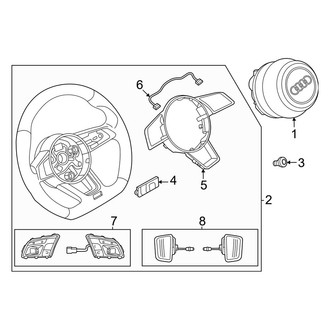 Audi OE - Steering Wheel & Trim (With Flat Bottom)