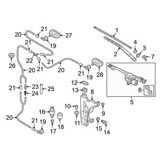 Audi OE - Front Lower Windshield Washer Hose Connector