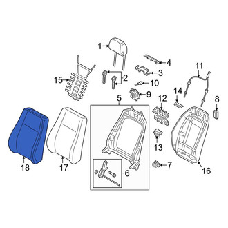 Audi OE - Front Left Seat Back Cushion Cover
