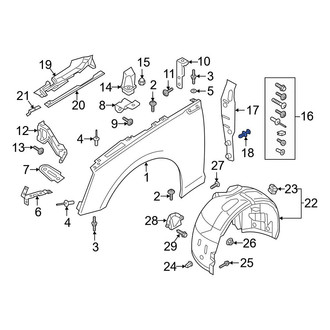 Audi OE - Floor Pan Splash Shield Clip