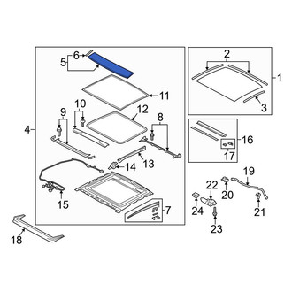 Audi OE - Front Sunroof Glass