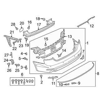 Audi OE - Rear Bumper - Bumper & Components (W/O S Line Package), (Premium / Premium Plus / Prestige)