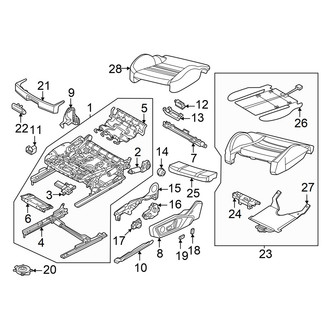 Audi OE - Seats & Tracks - Front Seat Components (Passenger Side, Seat Cushion Assemly, Sport Seat)