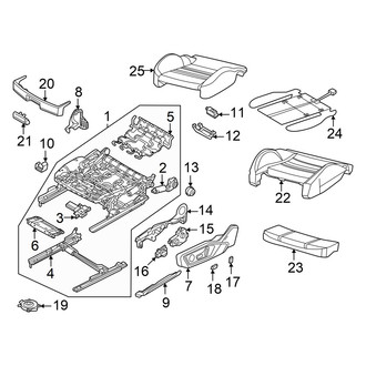 Audi OE - Seats & Tracks - Front Seat Components (Driver Side, Seat Cushion Assemly, Sport Seat)