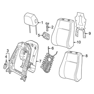Audi OE - Seats & Tracks - Front Seat Components (Passenger Side, Seat Back, Components, Standard Seat)