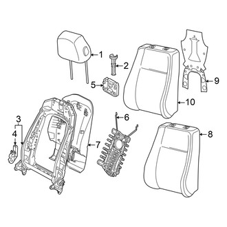 Audi OE - Seats & Tracks - Front Seat Components (Drivers Side, Seat Back, Components, Standard Seat)