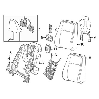Audi OE - Seats & Tracks - Front Seat Components (Drivers Side, Seat Back, Components, Sport Seat, Code: Q1D)