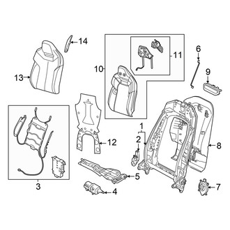 Audi OE - Seats & Tracks - Front Seat Components (Passenger Side, Seat Back, Components, Sport Seat, Code: Q4Q)