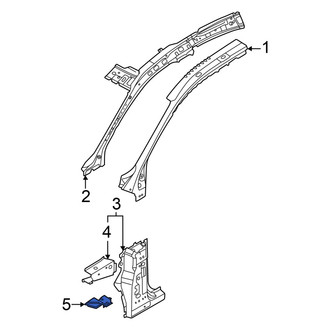 Audi OE - Left Lower Body A-Pillar Baffle Plate
