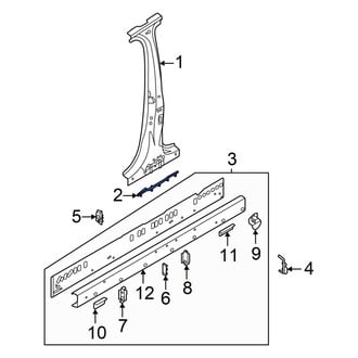 Audi OE - Left Body B-Pillar Baffle Plate