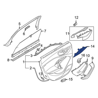Audi OE - Front Left Upper Door Trim Molding