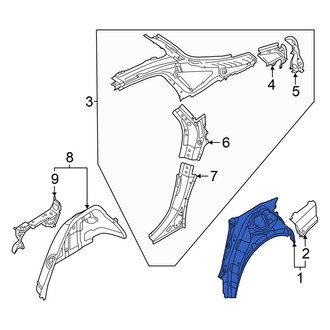 Audi OE - Rear Left Outer Wheel Housing Side Panel