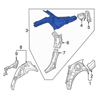 Audi OE - Rear Right Quarter Panel Reinforcement