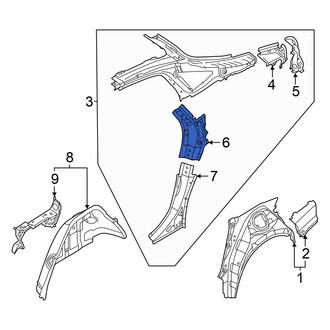 Audi OE - Left Center Body C-Pillar Reinforcement