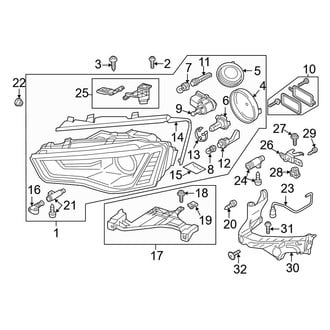 Audi OE - Front Lamps - Headlamp Components (W/O Xenon Headlamps), (Convertible)