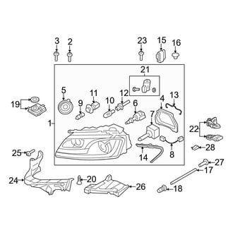 Audi OE - Front Lamps - Headlamp Components (W/O Directional Beam, With Xenon Headlamps), (Convertible)