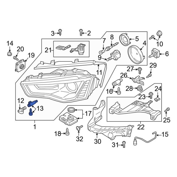 Headlight Adjusting Screw