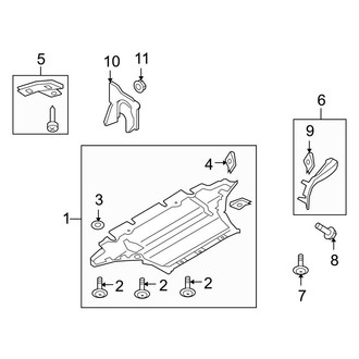 Audi OE - Radiator Support - Splash Shields (Convertible)