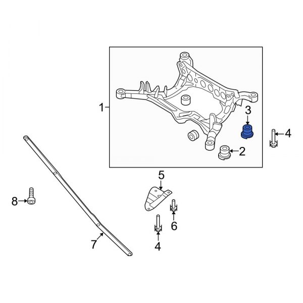 Audi OE 8K0505145C Rear Suspension Crossmember Insulator