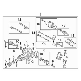 Audi OE - Rear Suspension - Axle & Differential (With Code MKX), (Cabriolet)
