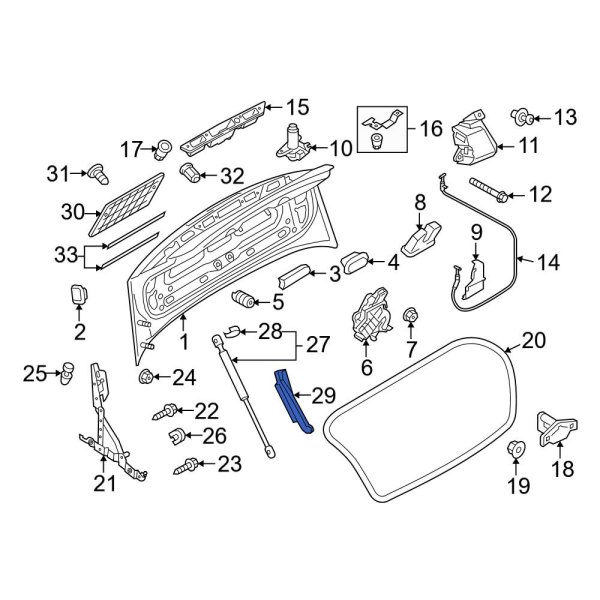 Deck Lid Lift Support Stud