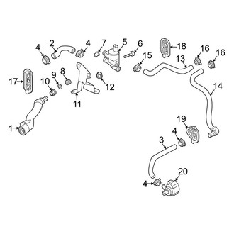 Audi OE - Cooling - Hoses & Lines (Rear), (Premium / Premium Plus / Prestige Convertible)