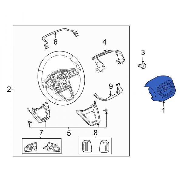 Audi OE 8W0880201BCAY2 Steering Wheel Air Bag