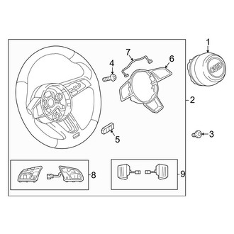 Audi OE - Steering Wheel & Trim (With Flat Bottom), (Convertible)