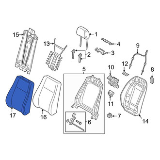 Audi OE - Front Right Seat Back Cushion Cover